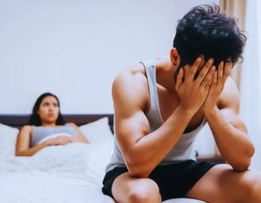 Image of upset man in need of erectile dysfunction treatment Edmonton